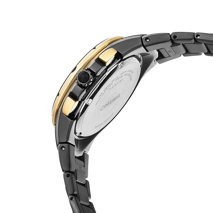 Seiko Analog Black Dial Men's Watch-SSC573P1 Stainless Steel, Black Strap - Image 3