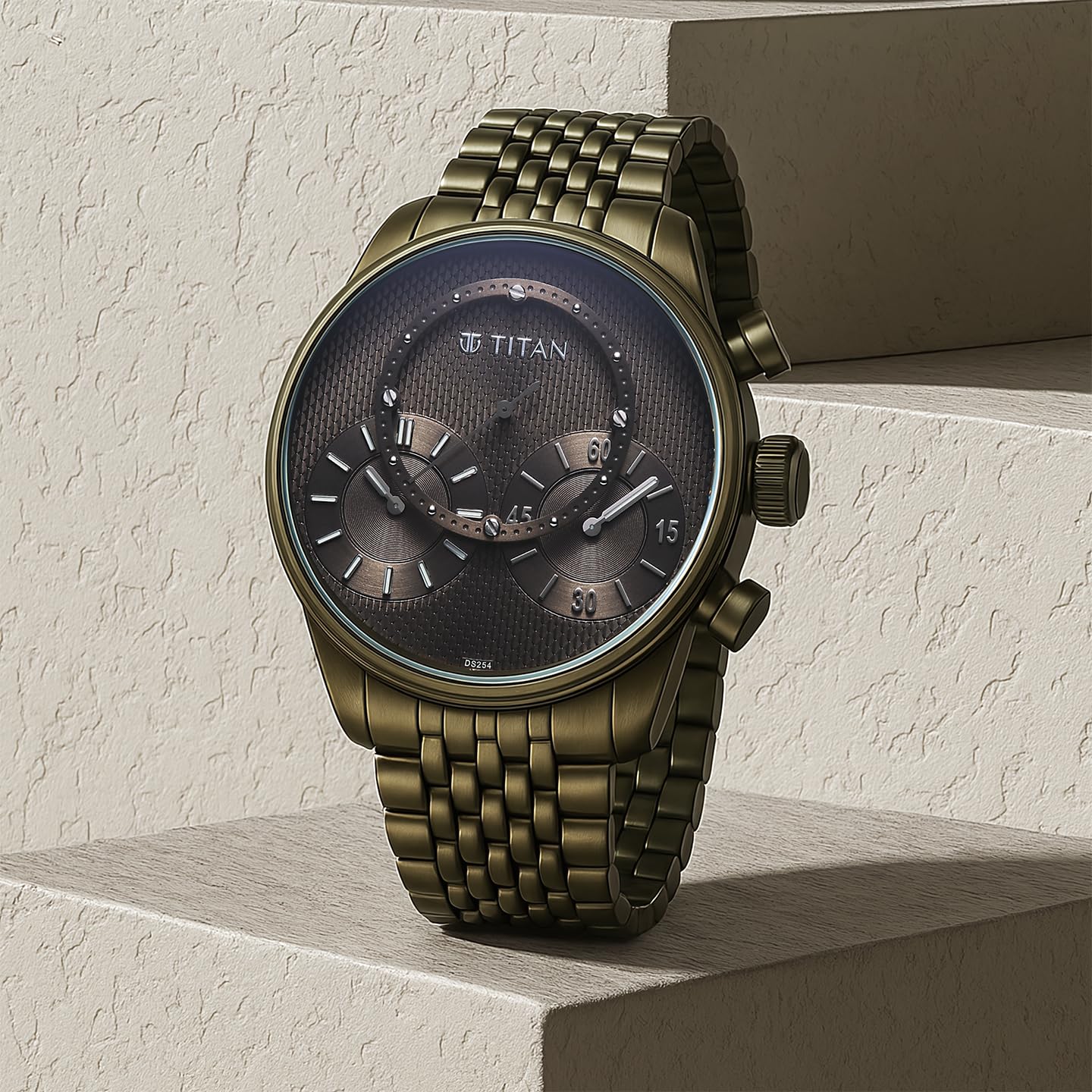 Titan Classique Micromotors Quartz Olive Round Dial Men's Watch - Image 7